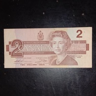 uang kertas Canada 2 dollar lama ratu Elizabeth