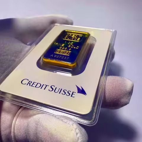 1 Oz Credit Suisse Gold Bar - High Quality Gold Plated Apmex Bullion Non-Magnetic Silver Bar for Bus