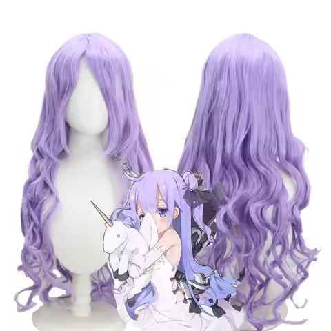 Azur Lane Unicorn Cosplay Wig Purple Long Curly Hair