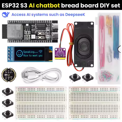 Keyes ESP32 S3 Al Chatbot Breadboard DIY Electronic Kit with OLED Display Screen Al Voice Assistant 
