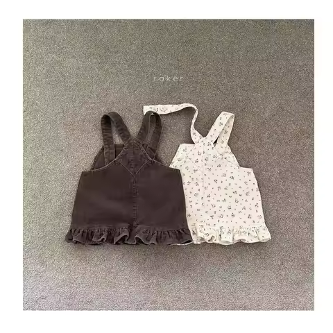 Q2770 Girls Corduroy Bib Overalls Cute Fashionable Spring Autumn Children's Clothing Soft Comfortabl