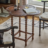 Retro Solid Wood Foldable Table Household Living Room Coffee Table Foldable Solid Wood Small Side Ta