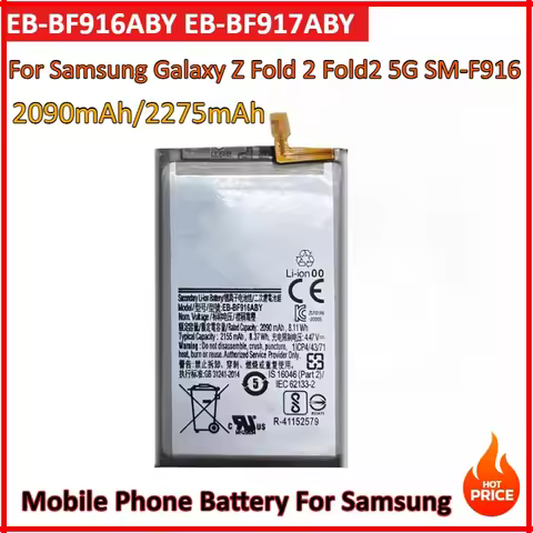 2090mAh/2275mAh EB-BF916ABY EB-BF917ABY For Samsung Galaxy Folder 2 Fold2 Fold 2 5G SM-F916 Replacem