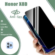 2in1 Privacy Tempered Glass For Honor X8D X9D X7D Screen Protector Full Cover Camera Lens Film