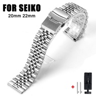 ✚✑☞ Solid Stainless Steel Watch Band 20mm 22mm Men's Watch Strap For Seiko Curved End Diving Replacement Bracelet Watch Accessories