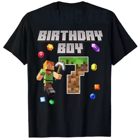 7th Birthday Boy 7 Video Gamer Pixel Number Seven Bday Party T-Shirt Boys Fashion Game Controller Sa