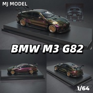 MJ 1/64 BMW M4 G82 Color-changing Purple Diecast car Car Model Simulation Alloy Diecast Car Children