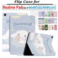 For Realme Pad 10.4-inch RMP2102 RMP2103 Tablet LTE Wi-Fi Fashion Cute Cartoon Case Non-slip PU Leat