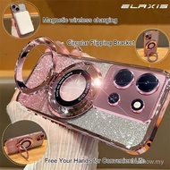 For infinix Note 30 5G Phone Case Wireless Charge Ring Stand Cover Gradual Glitter Soft TPU Casing E