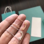 Tiffany & Co. 小號光面雙T微笑項鍊 玫瑰金/金色/銀色 香港專櫃款