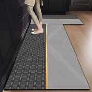 2Pcs Non Slip Kitchen Rug 40x60+40x120CM Waterproof Oil Resistant Absorbent Decor Mat