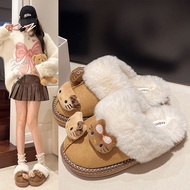 Cartoon Cartoon Slippers Ki Cat Plush Female Cute Baotou Cotton Slippers Slip-On Home Fashion Cotton