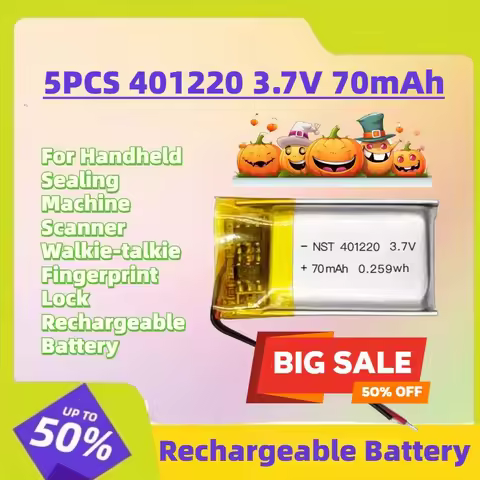 5PCS 401220 3.7V 70mAh Li-Po Battery for Handheld Sealing Machine Scanner Walkie-talkie Fingerprint 