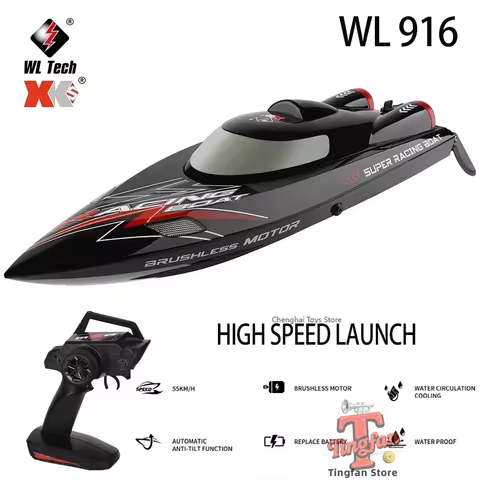 WLtoys WL916 WL912-A RC Boat 2.4Ghz 55KM/H Brushless High Speed Racing Boat 2200mAh Remote Control S