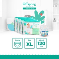 Offspring Premium Fashion Pants Diaper XL (120 Pcs) [Bundle of 4]