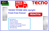TECNO TFF 288 183L Upright Frost-Free Freezer / FREE EXPRESS DELIVERY