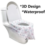 K-MART - 10張 3D 立體防水衛生坐廁套 廁所衛生坐墊紙 廁所衛生坐墊紙 公厠馬桶座墊紙 有效隔離細菌