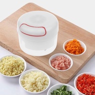 LUXSCENT [WHITE] Mini Food Chopper Manual Hand Pull Blender Speedy Chopper Hand Pull Blender/ Spice 