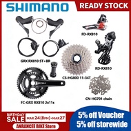 Shimano GRX RX810 Groupset Hydraulic Disc Brake 2x11s Road Bike R8000 Crankset RX810 Shifter Caliper