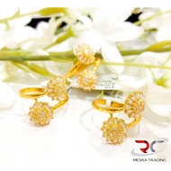 CINCIN MATAHARI DOUBLE EMAS TULEN 916 CN MATAHARI DIAMOND EMAS 916 TWO DIAMOND SUNFLOWER GOLD RING 9