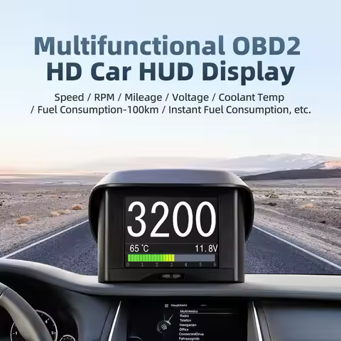 A202 OBD2 HUD Car Smart Head Up Display on Board Computer OBD ll Security Alarm Coolant T Temp RPM A