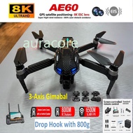 AE60-PRO 8K UHD Drone - Brushless RC 3-Axis Gimbal 5G WiFi Touch Screen GPS