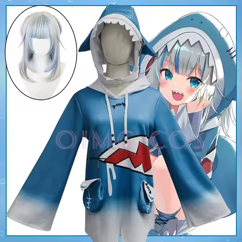 Vtuber Gawr Gura Cosplay Hololive Costume Honkai Impact 3 Carnival Uniform Wig Anime Halloween Costu