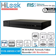 HiLook NVR-108MH-C/8P 8ch 8xPoE Network Video Recorder (4K Resolution)