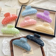 Korean Style Acrylic Marble Ellipse Hair Clip Marble Motif 10.5cm