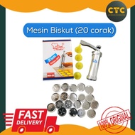 Mesin Biskut 20 corak/Cookies Maker /Stainless Steel Biscuit Maker /Cookie Machine Press Gun/Acuan Kuih Biskut Raya