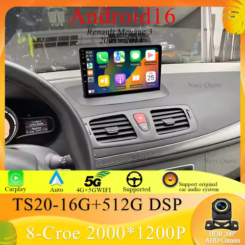 Ainavi Car Radio For Renault Megane 3 Fluence Samsung SM3 2008 - 2014 Wireless Carplay Android Auto 