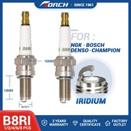 1-8PCS Iridium Spark Plug Torch B8RI Replace for CR8EIX C8E CR8E CR8EB Denso U24ESR-N U24ES-N U24ESR