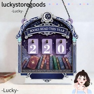 LUCKYSTOREGOODS Books Read Tracker, 2D Wooden Reading Tracker Signage,  Books Read This Year Handmad