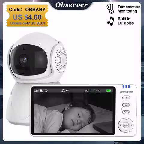 Electronic Baby Monitor 5.0 Inch Screen Crying Reminder Nanny 2 Way Audio Wifi Security Camera VOX L