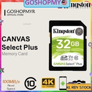 Kingston Canvas Select Plus SD Card Class 10 UHS-I 32GB/64GB/128GB Memory Card for Full HD and 4K Vi