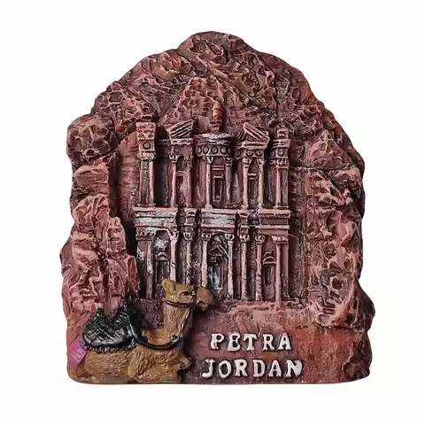 Petra Jordan 3D Fridge Magnet Souvenir Gift,Resin Handmade Petra Refrigerator Magnet Home Decoration