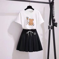Girls' Summer Suits 9-Year-Old 10-Year-Old 12-Year-Old 2023 New Teenage Clothes Schoolgirl Short Sle