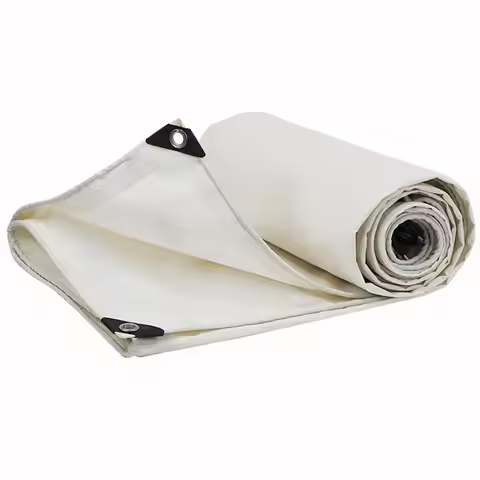 0.38mm White PVC Coate Tarpaulin Heavy Duty Truck Rainproof Cloth Garden Greenhouse Plant Cover Blac