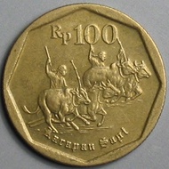 Uang Kuno/Lama Koin 100 Rupiah (Rp) warna emas