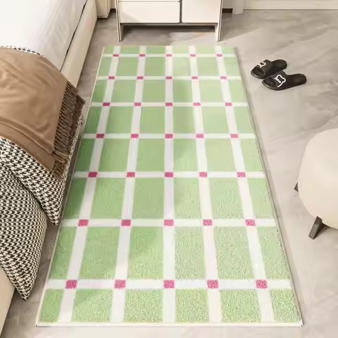 VIKAMA Dopamine Striped Carpet Room Decoration Soft Bedroom Bedside Rug Living Room Sofa Cushion Win