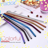 HILDAR Drinking Straw Metal Reusable Washable Straight Bend