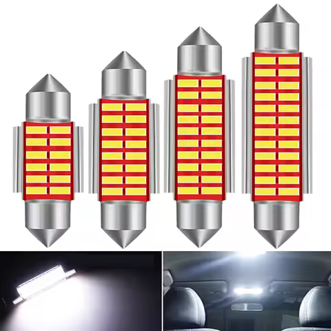 2pcs C5W C10W Led Bulb Festoon 31MM 36MM 6411 6418 39MM 41MM 42MM Canbus Car Interior Dome Light Rea