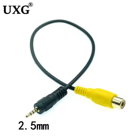 AV In Video Cable Adapter 2.5mm AV Jack Male Plug To RCA Female Adapter Cable for GPS and Rear Camer