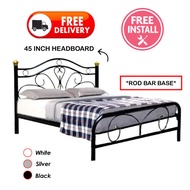 Furniture Amart Diana Queen Bed frame Metal Black Silver White Solid (NEW!!)