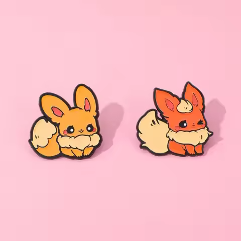 Creative Cartoon Anime Brooch Cute Eevee Enamel Pin Metal Badge Jewelry Backpack Clothing Accessorie