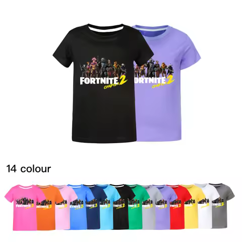 Fortnite Kids Print Costume Short Sleeve Tee Tops Baby Boys Girls Clothing Cotton 3D Cartoon T-Shirt