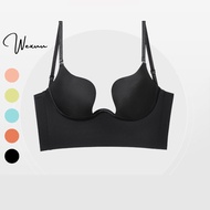 WEXUU women's backless cold rubber bra with 2cm double padding and underwire to wear in many ways (f