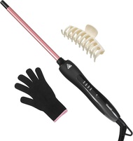 3/8 Inch Small Curling Iron Small Curling Wand for Long & Short Hair Ceramic Barrel Curling Iron wit