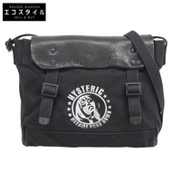 Hysteric Glamour STENCIL WOMAN pt Postman Bag Leather Canvas Shoulder Bag Women's Black [Used]