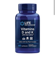 Exp 4/27 Life Extension Vitamins D and K with Sea-Iodine vitamin D3 vitamin K1 and K2